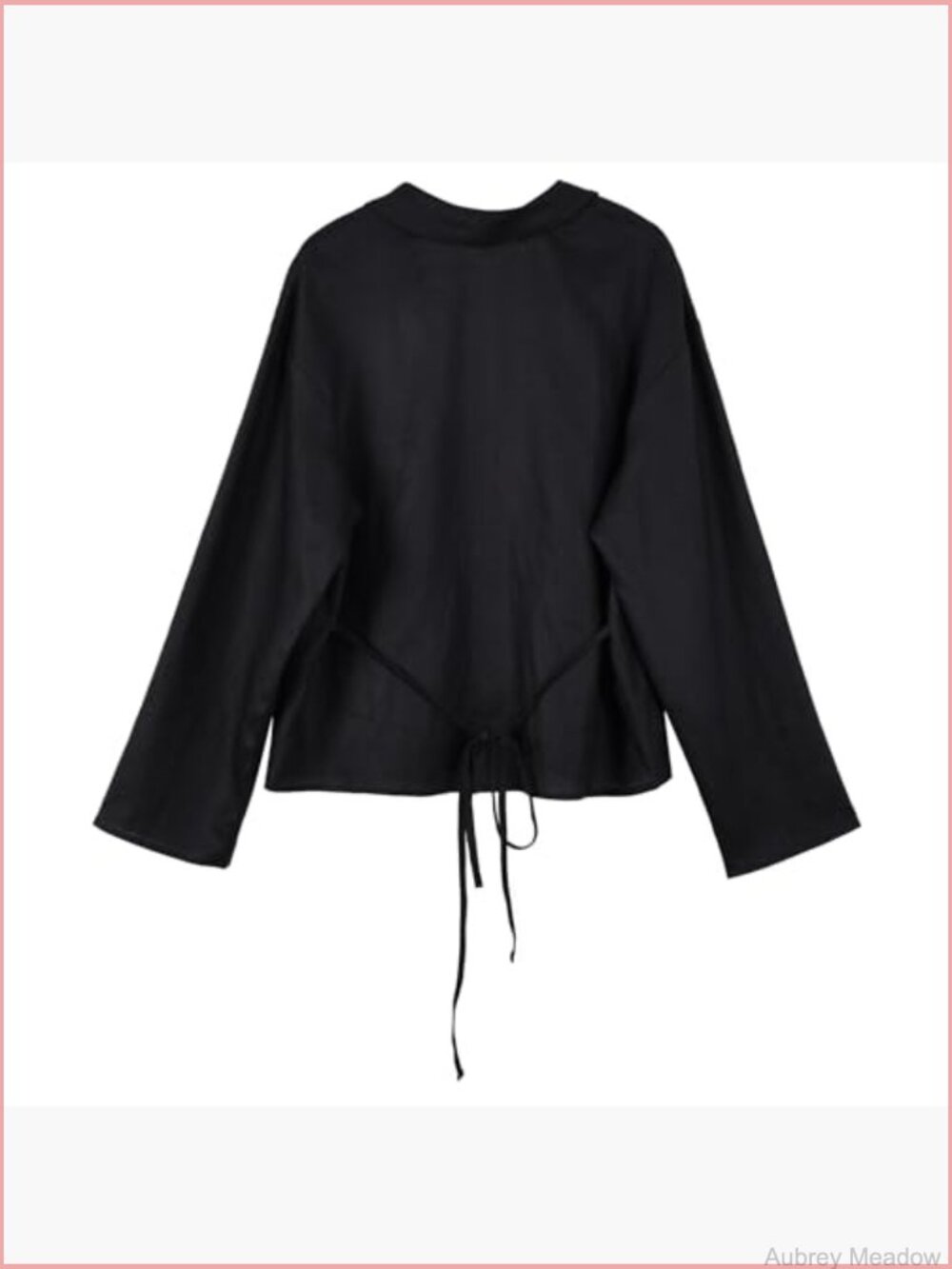 100% Linen Lightweight Open Front Cardigan Long Sleeve with Tie - Picture 3 of 7